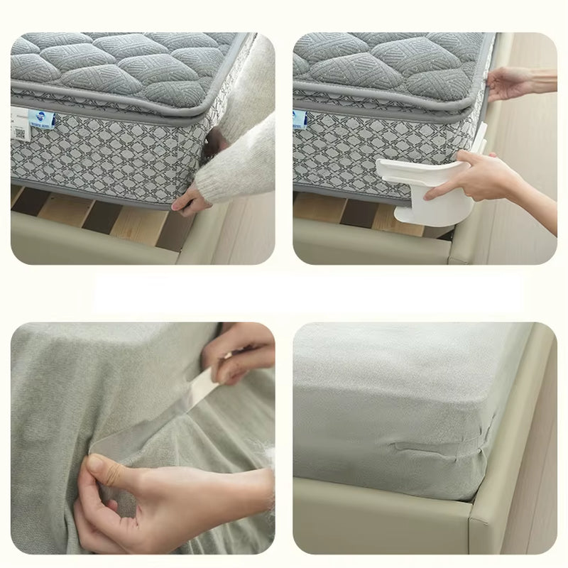 4Pcs Bed Sheet Corner Fastener Zumber Lock Strips Heavy Duty Grippers Clip Sheet Stay Firm All Sizes Mattress Bed Sheet Holder